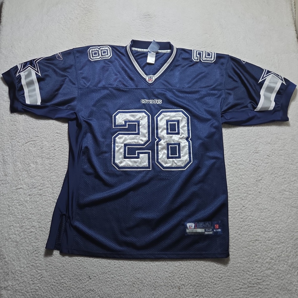 VTG Reebok Dallas Cowboys Felix Jones #28 Stitched Jersey Size XL 52 Blue Home